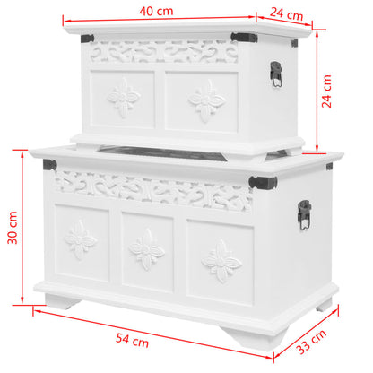 Storage Chest | White | MDF and Solid Pine wood | Large and Small