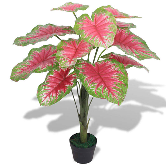 Artificial Plant | Green and Red | Plastic, Iron Wire, Real Wood | Medium