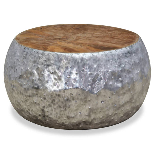 Coffee Table | Silver and brown | Aluminium and teak | Standard