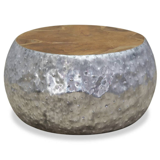 Coffee Table | Silver and brown | Aluminium and teak | Standard