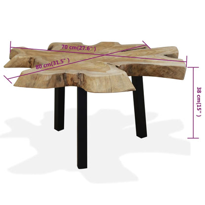 Coffee Table | Natural Teak | Genuine Teak | 80x70x38 cm | Durable