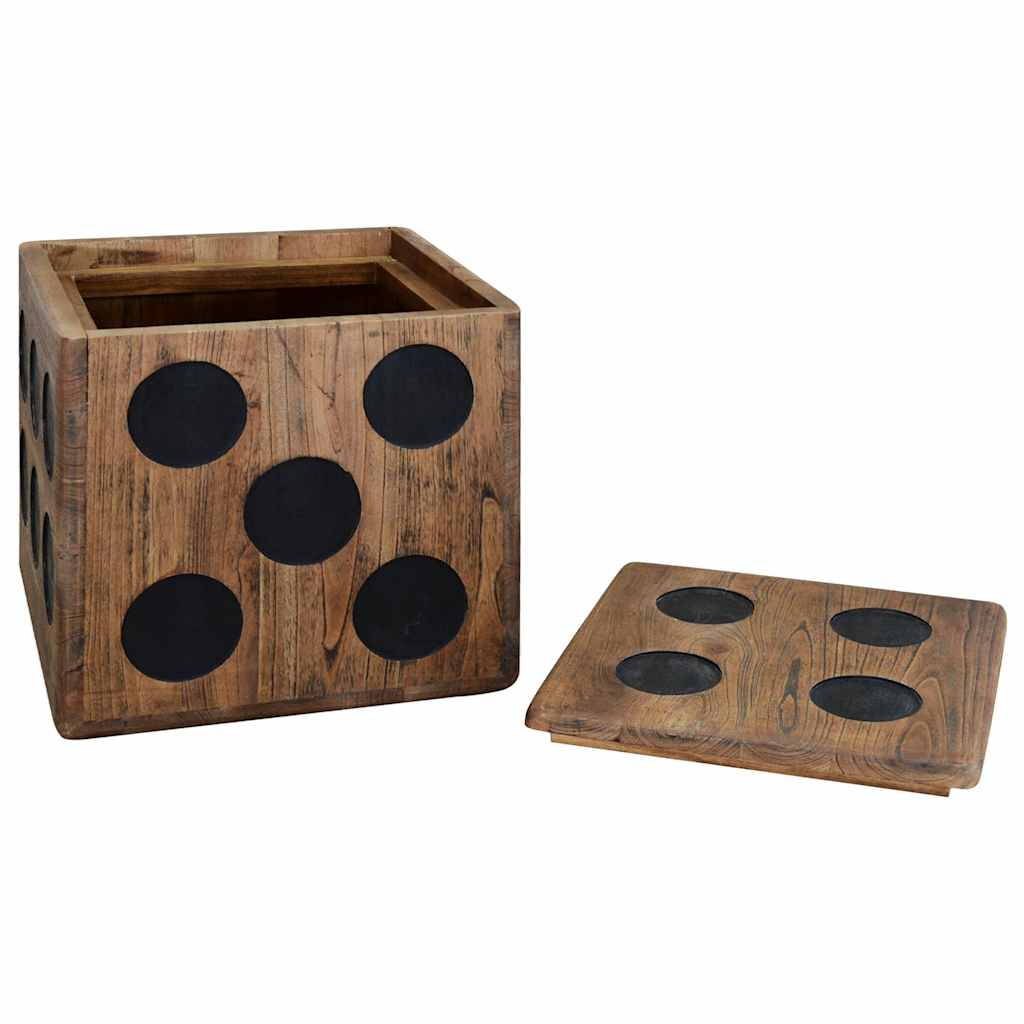 244559 vidaXL Storage Box Mindi Wood 40x40x40 cm Dice Design