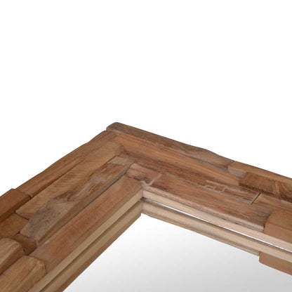 Decorative Mirror Teak 60x60 cm Square