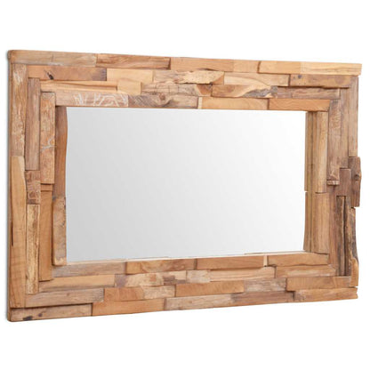244563 vidaXL Decorative Mirror Teak 90x60 cm Rectangular