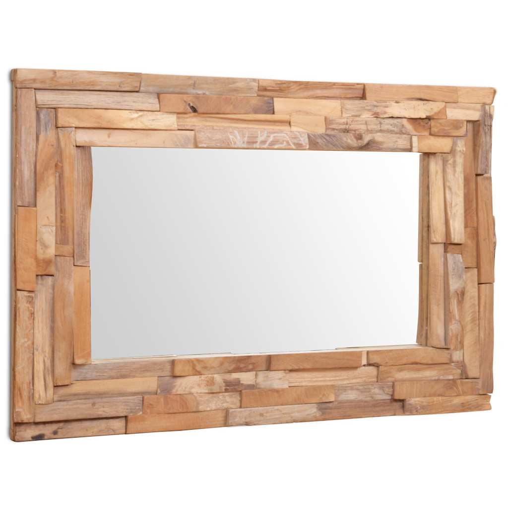 244563 vidaXL Decorative Mirror Teak 90x60 cm Rectangular