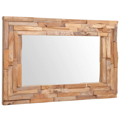 244563 vidaXL Decorative Mirror Teak 90x60 cm Rectangular