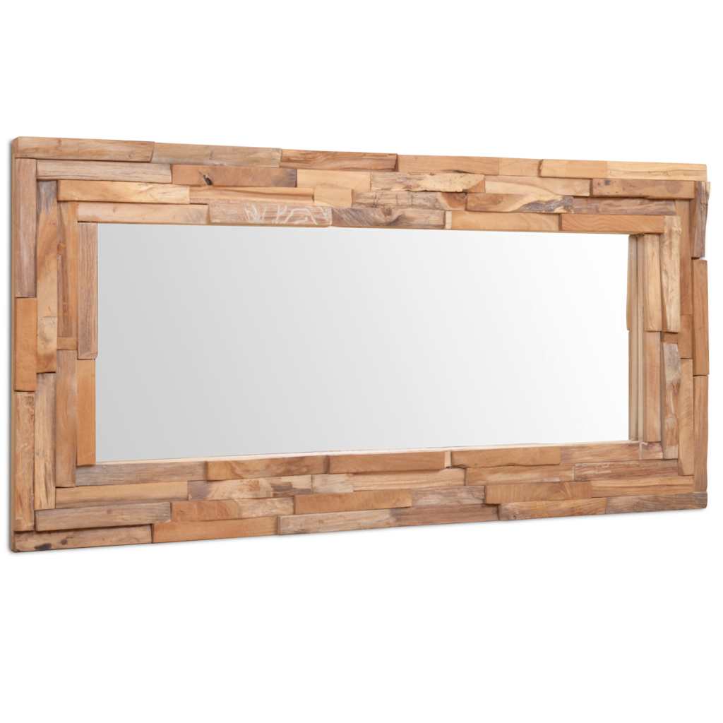 244564 vidaXL Decorative Mirror Teak 120x60 cm Rectangular