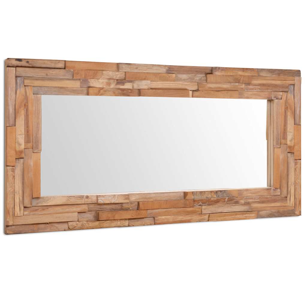 244564 vidaXL Decorative Mirror Teak 120x60 cm Rectangular