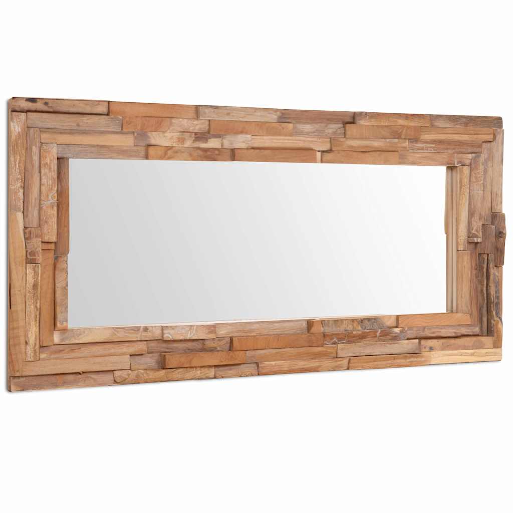 244564 vidaXL Decorative Mirror Teak 120x60 cm Rectangular