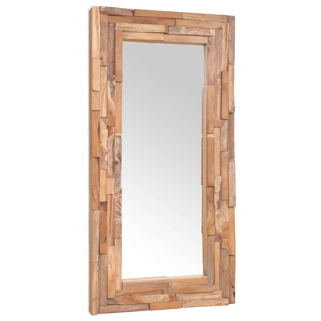 244564 vidaXL Decorative Mirror Teak 120x60 cm Rectangular