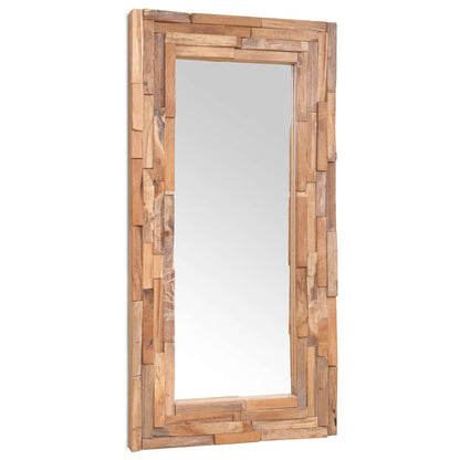 244564 vidaXL Decorative Mirror Teak 120x60 cm Rectangular