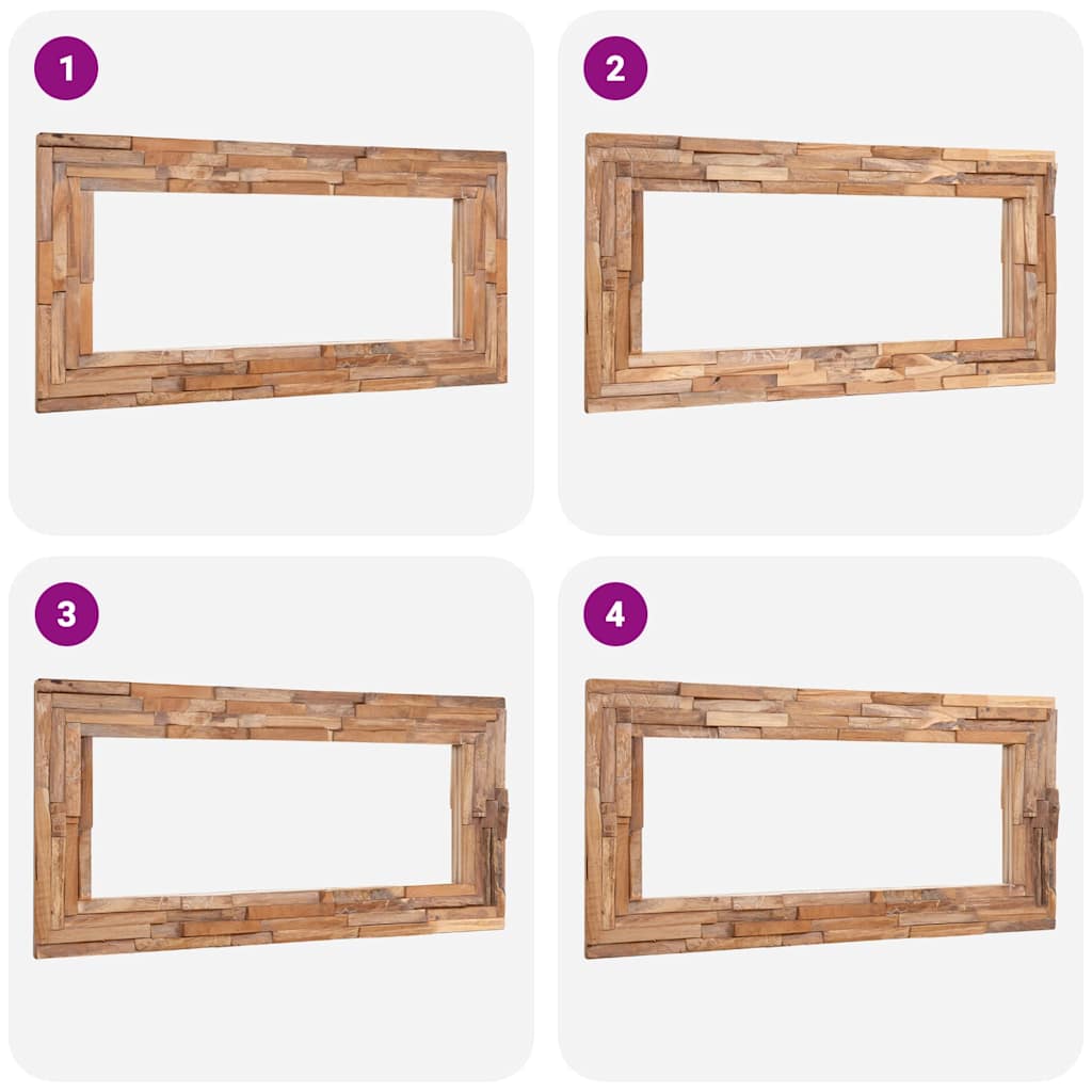 244564 vidaXL Decorative Mirror Teak 120x60 cm Rectangular