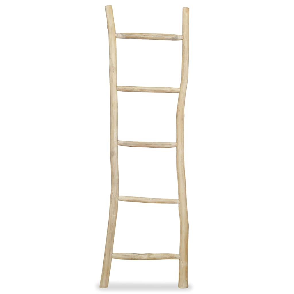 244568 vidaXL Towel Ladder with 5 Rungs Teak 45x150 cm Natural