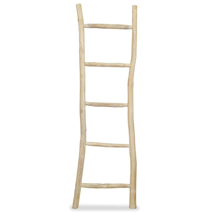 244568 vidaXL Towel Ladder with 5 Rungs Teak 45x150 cm Natural