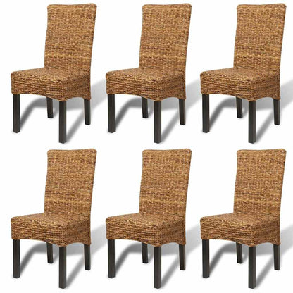 Dining Chairs 6 pcs Abaca and Solid Mango Wood