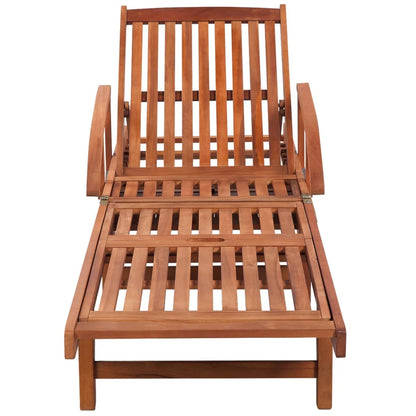 Sun Lounger And Table | Brown | Solid acacia wood | Standard