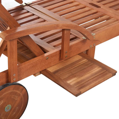 Sun Lounger And Table | Brown | Solid acacia wood | Standard