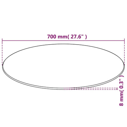 Table Top | Black | Tempered Glass | 700 mm diameter | Round | Modern