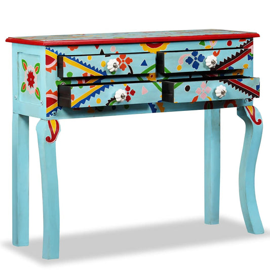 Console Table | Multicolour (Blue tone) | Solid Mango Wood | Small
