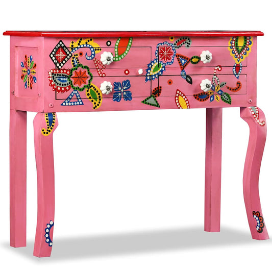Console Table | Multicolour (pink tone) | Solid Mango Wood