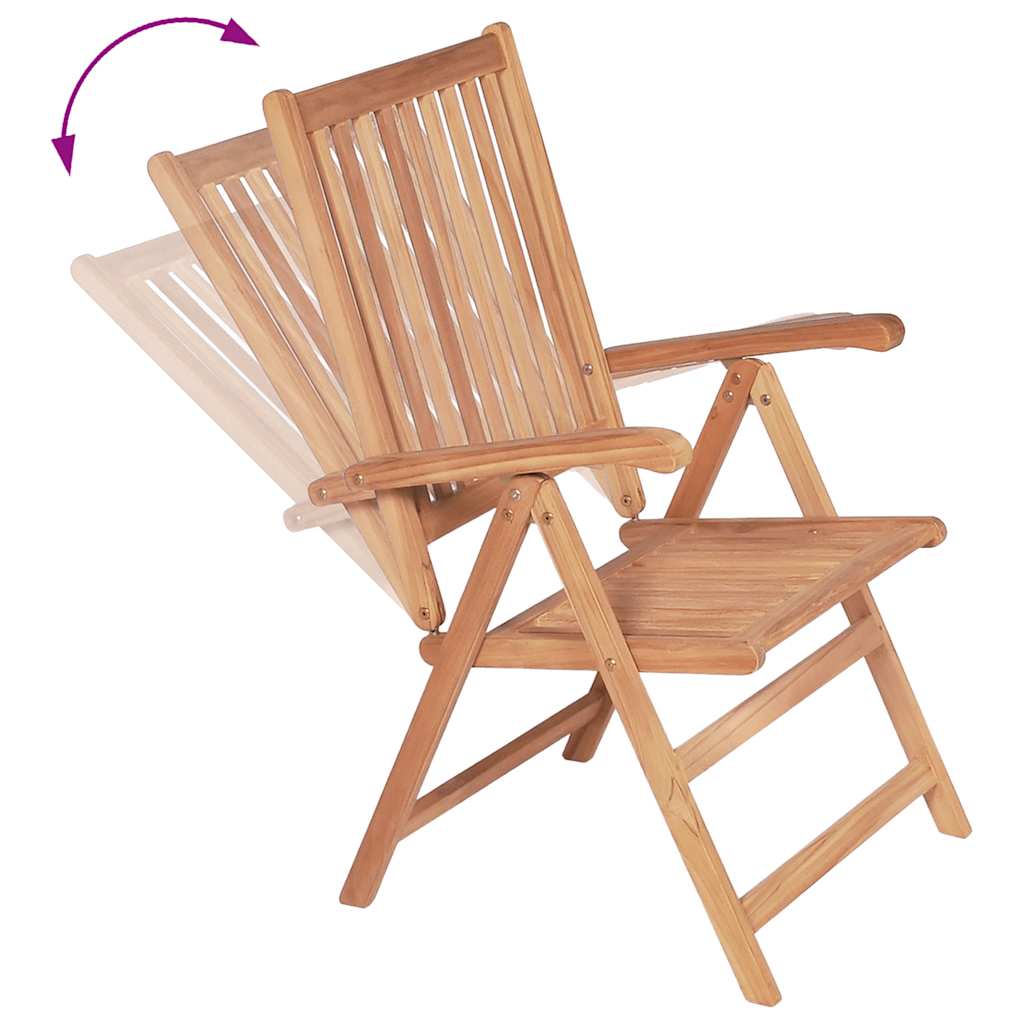 Reclining Patio Chairs 2 pcs Solid Teak Wood