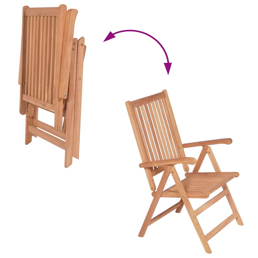 Reclining Patio Chairs 2 pcs Solid Teak Wood