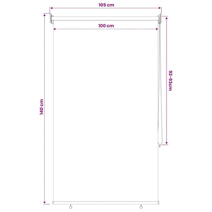 Outdoor Roller Blind 105(W)x140(H) cm Beige