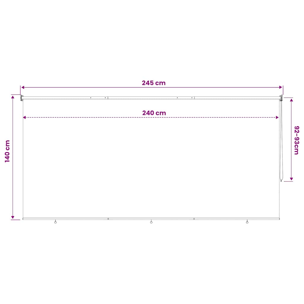 Outdoor Roller Blind 245(W)x140(H) cm Beige