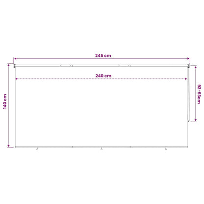 Outdoor Roller Blind 245(W)x140(H) cm Beige