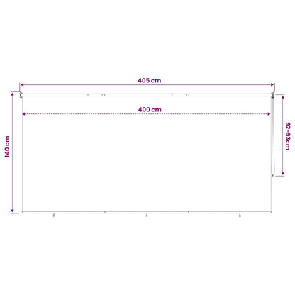 Outdoor Roller Blind 405(W)x140(H) cm Beige