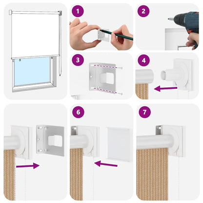 Outdoor Roller Blind 165(W)x230(H) cm Beige