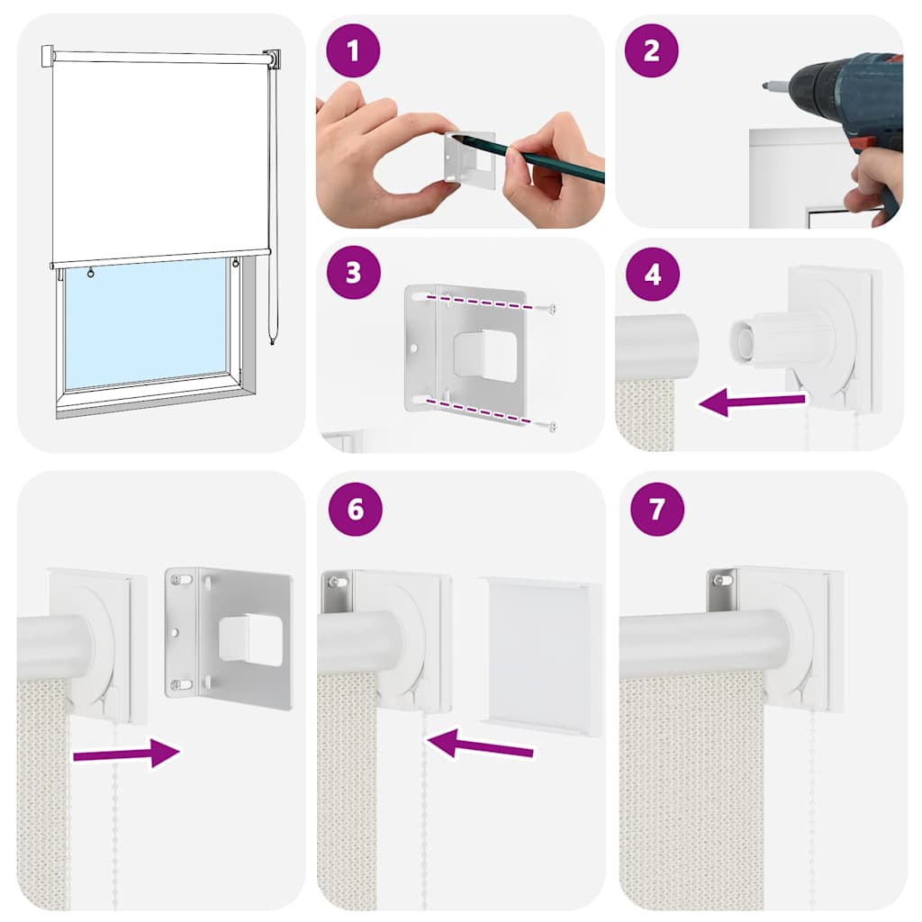Outdoor Roller Blind 125(W)x140(H) cm Cream