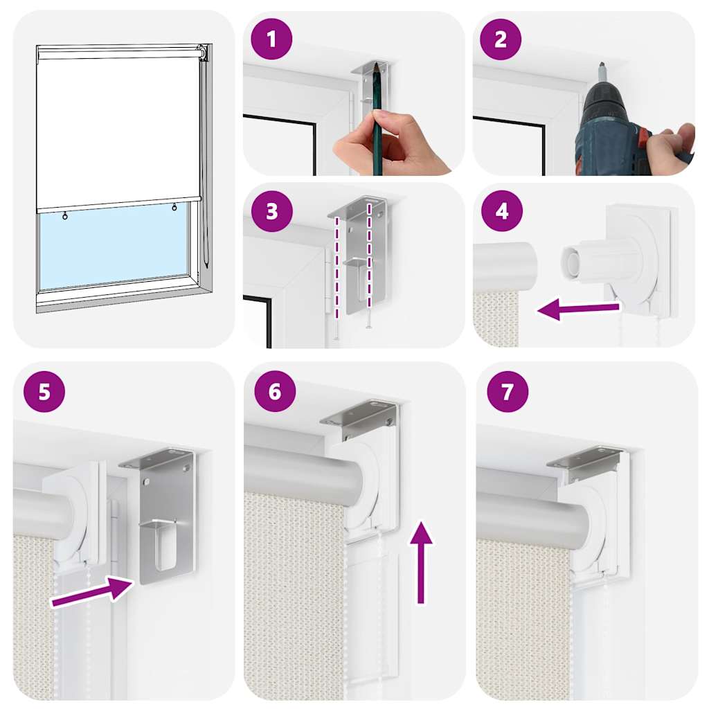 Outdoor Roller Blind 125(W)x140(H) cm Cream