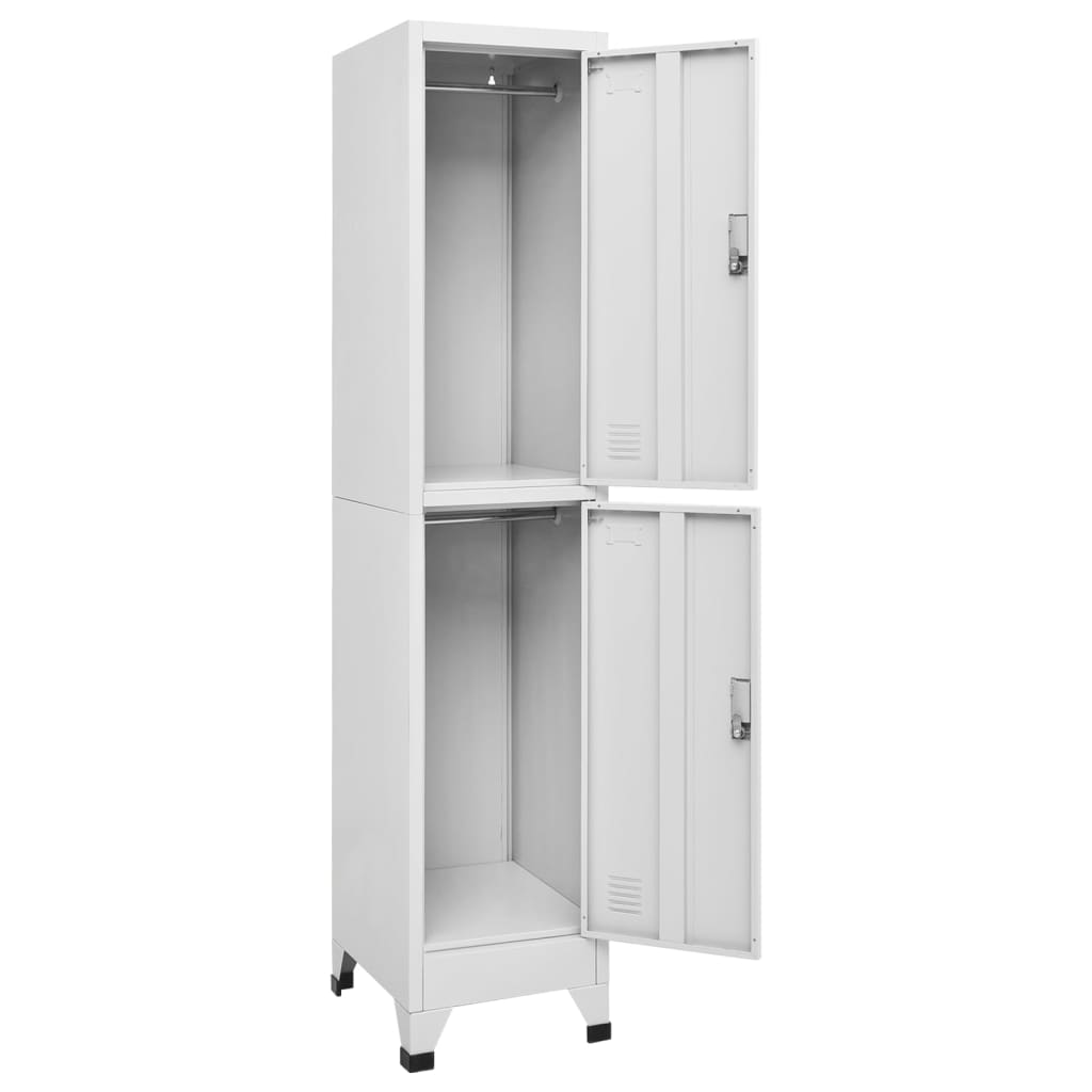 vidaXL Locker Grey Steel Medium Locker Rectangular Industrial