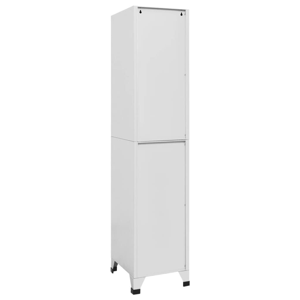 vidaXL Locker Grey Steel Medium Locker Rectangular Industrial