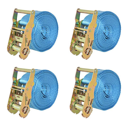 Ratchet Tie Down Straps 4 pcs 2 Tonnes 6mx38mm Blue