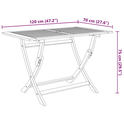 7 Piece Folding Outdoor Dining Set Solid Acacia Wood