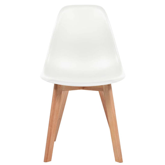 Dining Chair | Set of 4 | White | Plastic, Rubberwood | Standard