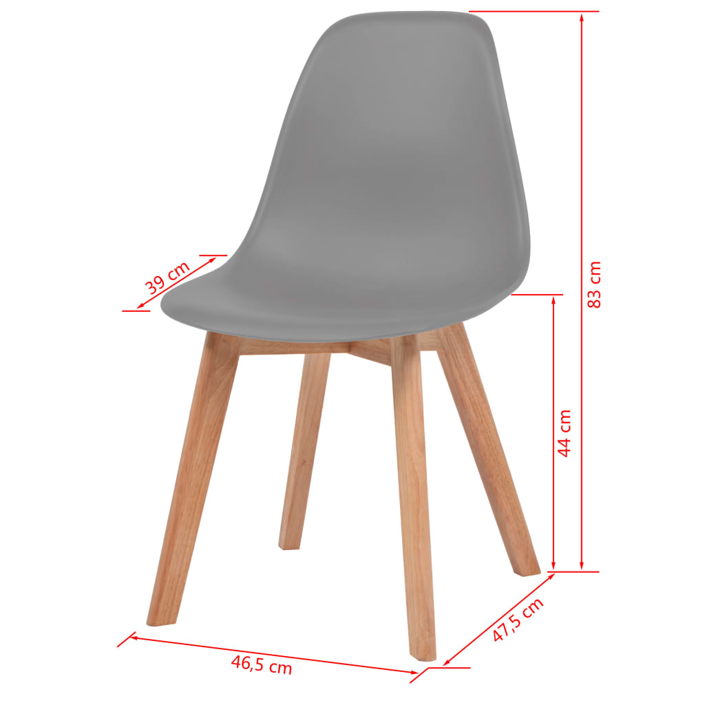 Dining Chairs 6 pcs Grey Plastic