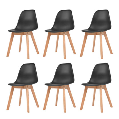 Dining Chairs 6 pcs Black Plastic