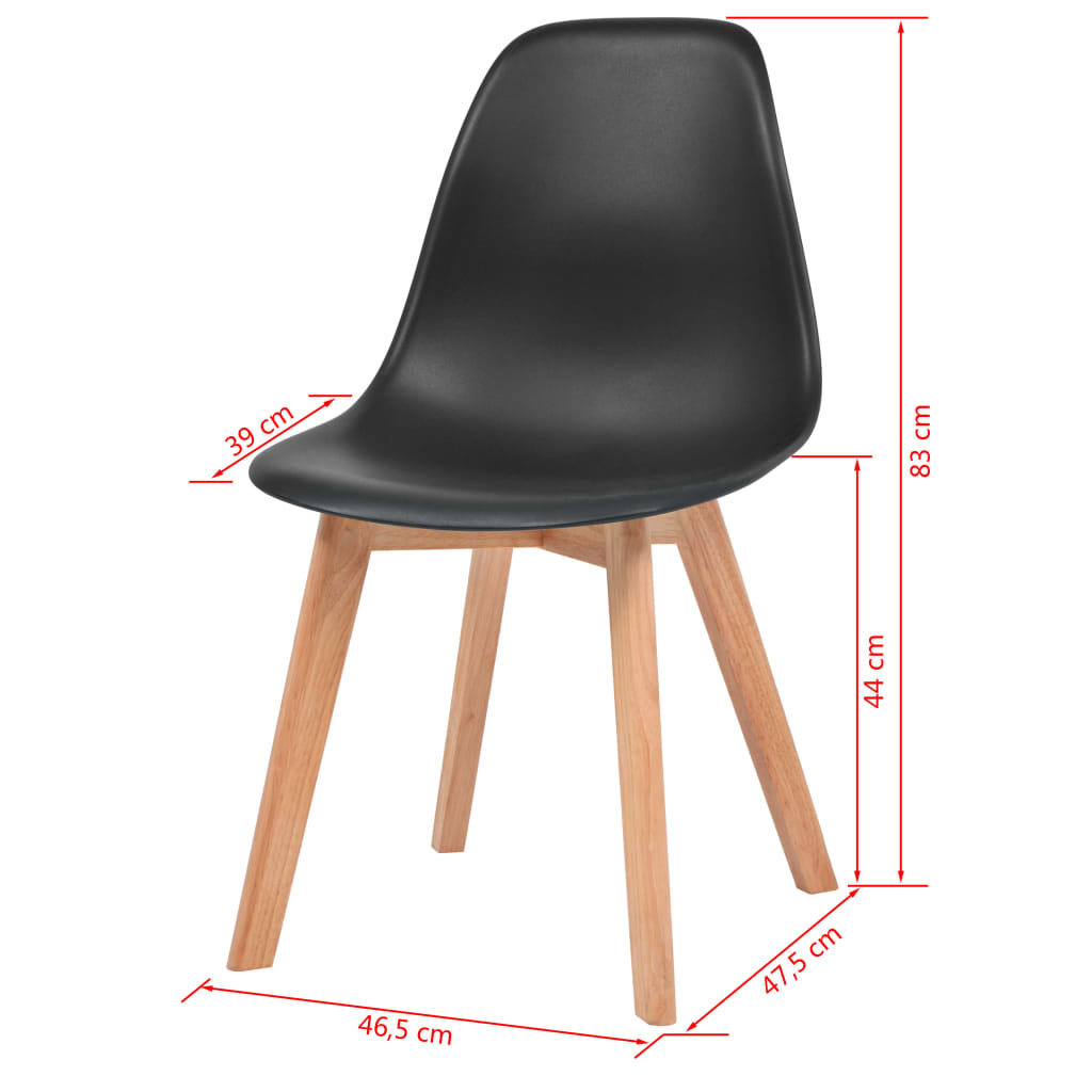 Dining Chairs 6 pcs Black Plastic