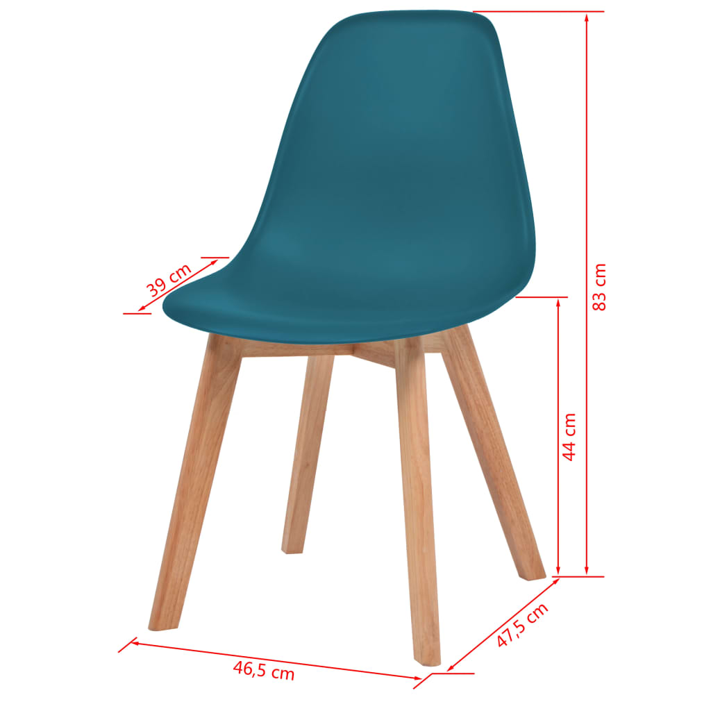 Dining Chairs 4 pcs Turquoise Plastic