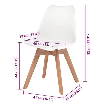 Dining Chairs 2 pcs White Plastic