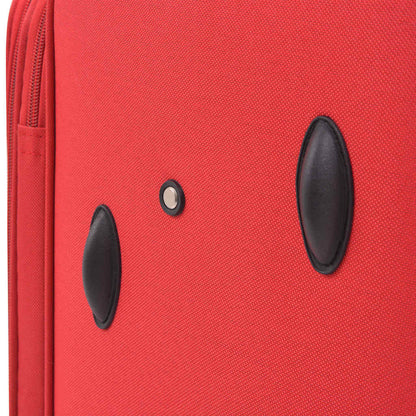 3 Piece Soft Case Trolley Set Red