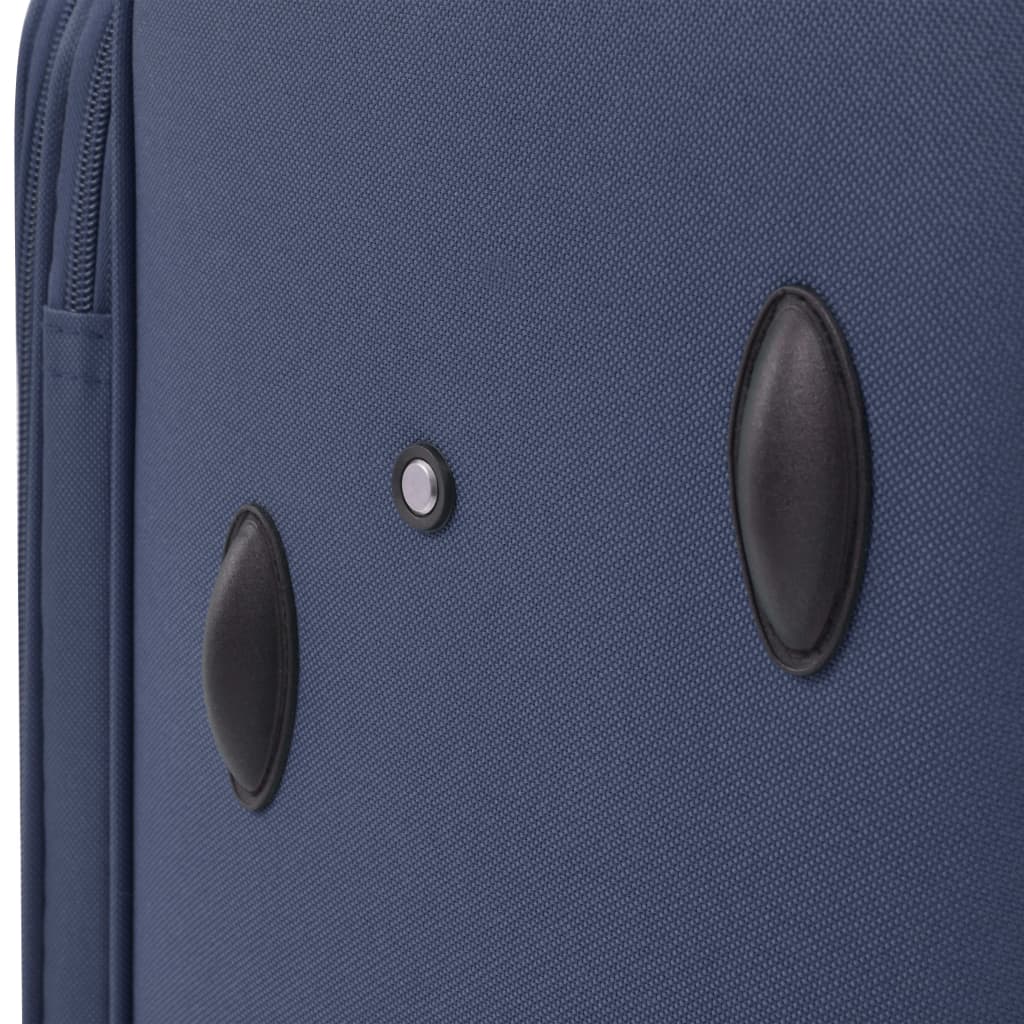 3 Piece Soft Case Trolley Set Navy Blue