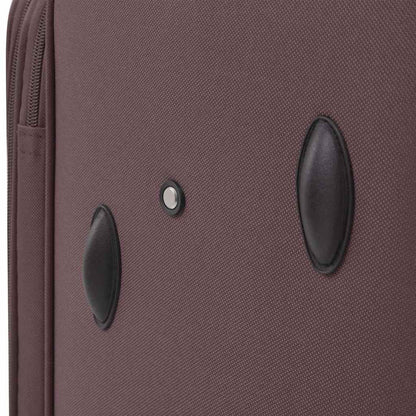 3 Piece Soft Case Trolley Set Coffee