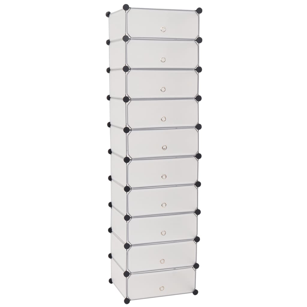 Shoe Organizer White Plastic panels, Steel frames Shoe Organizer