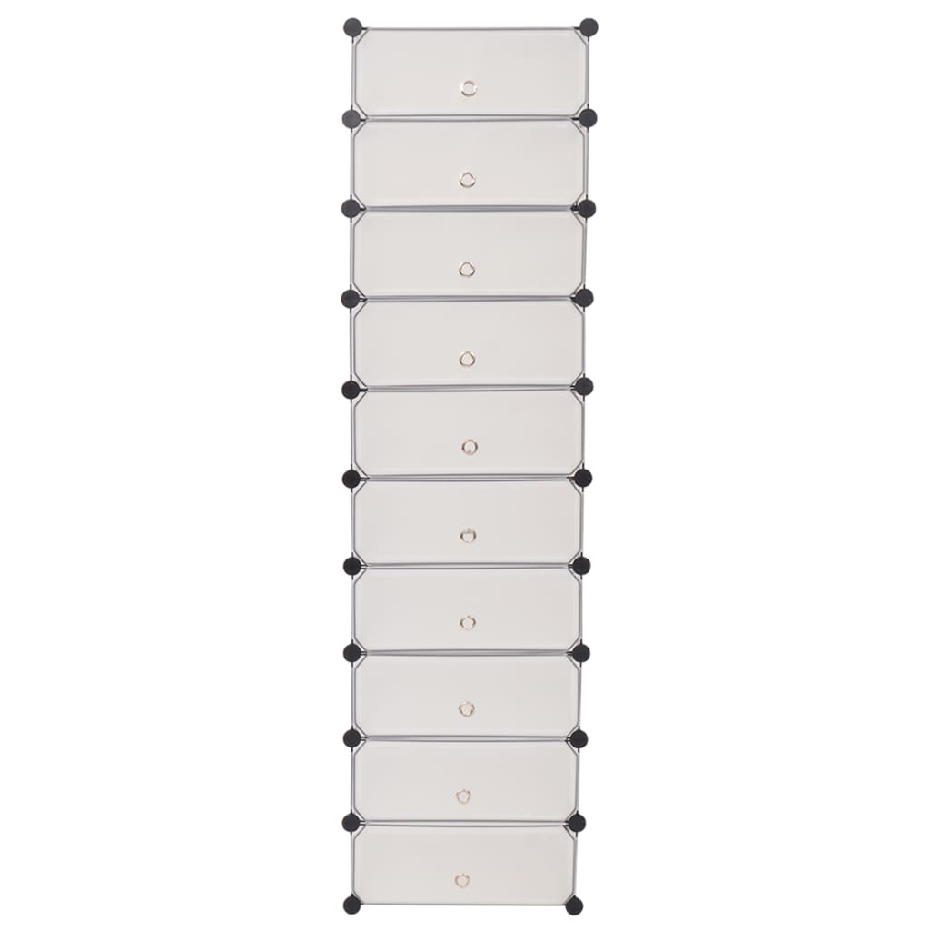 Shoe Organizer White Plastic panels, Steel frames Shoe Organizer