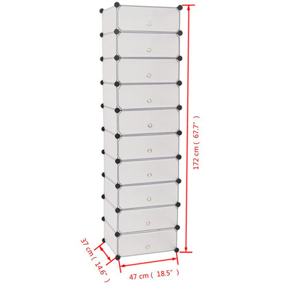 Shoe Organizer White Plastic panels, Steel frames Shoe Organizer