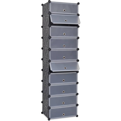 Shoe Organizer Black and white Plastic panels, Steel frames Large